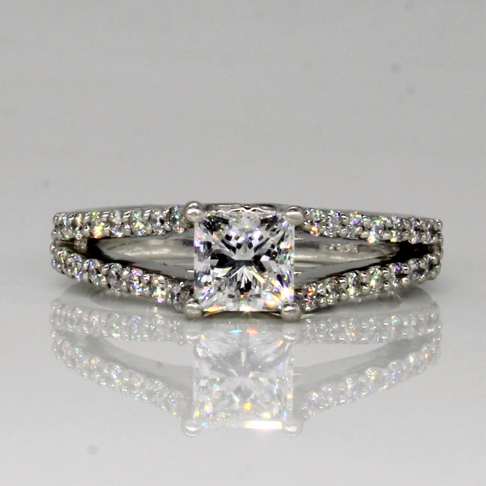 Princess Cut Diamond Engagement Ring in Platinum | 1.67ctw | SZ 7.25 |