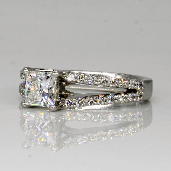 Princess Cut Diamond Engagement Ring in Platinum | 1.67ctw | SZ 7.25 |