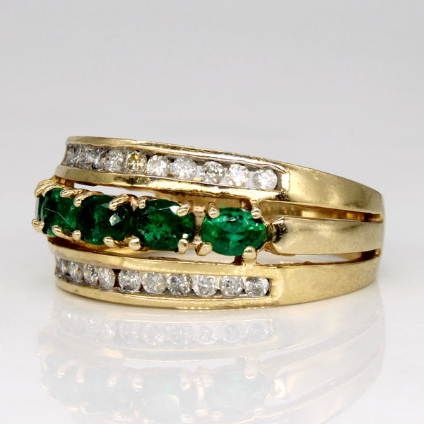 Emerald & Diamond Ring | 0.60ctw, 0.36ctw | SZ 7 |
