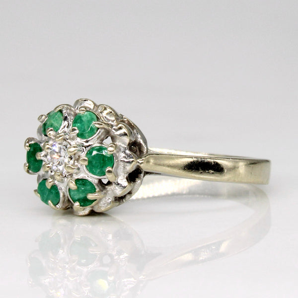 Emerald & Diamond Ring | 0.24ctw, 0.08ct | SZ 6.25 |