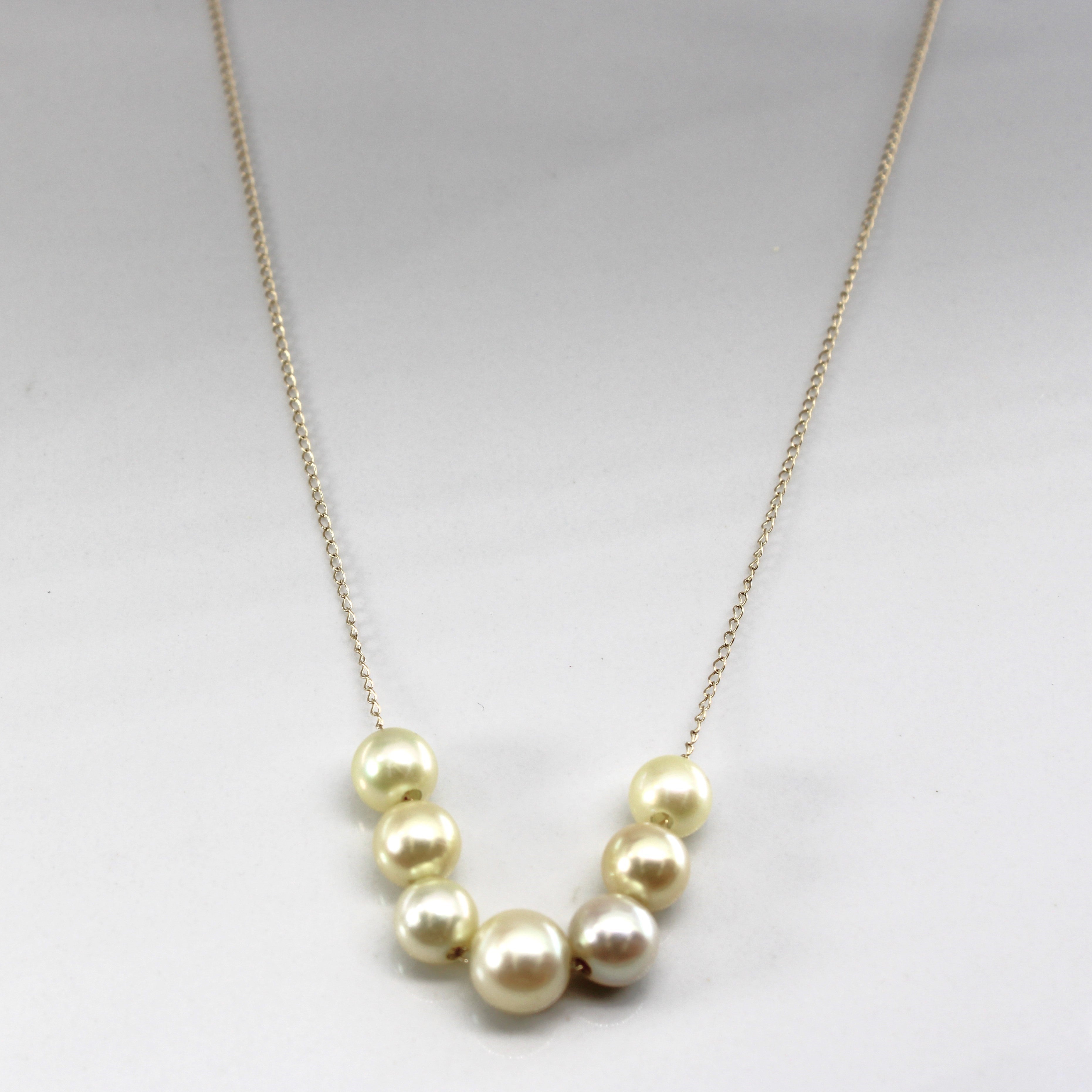 Pearl Gold Necklace | 16"|