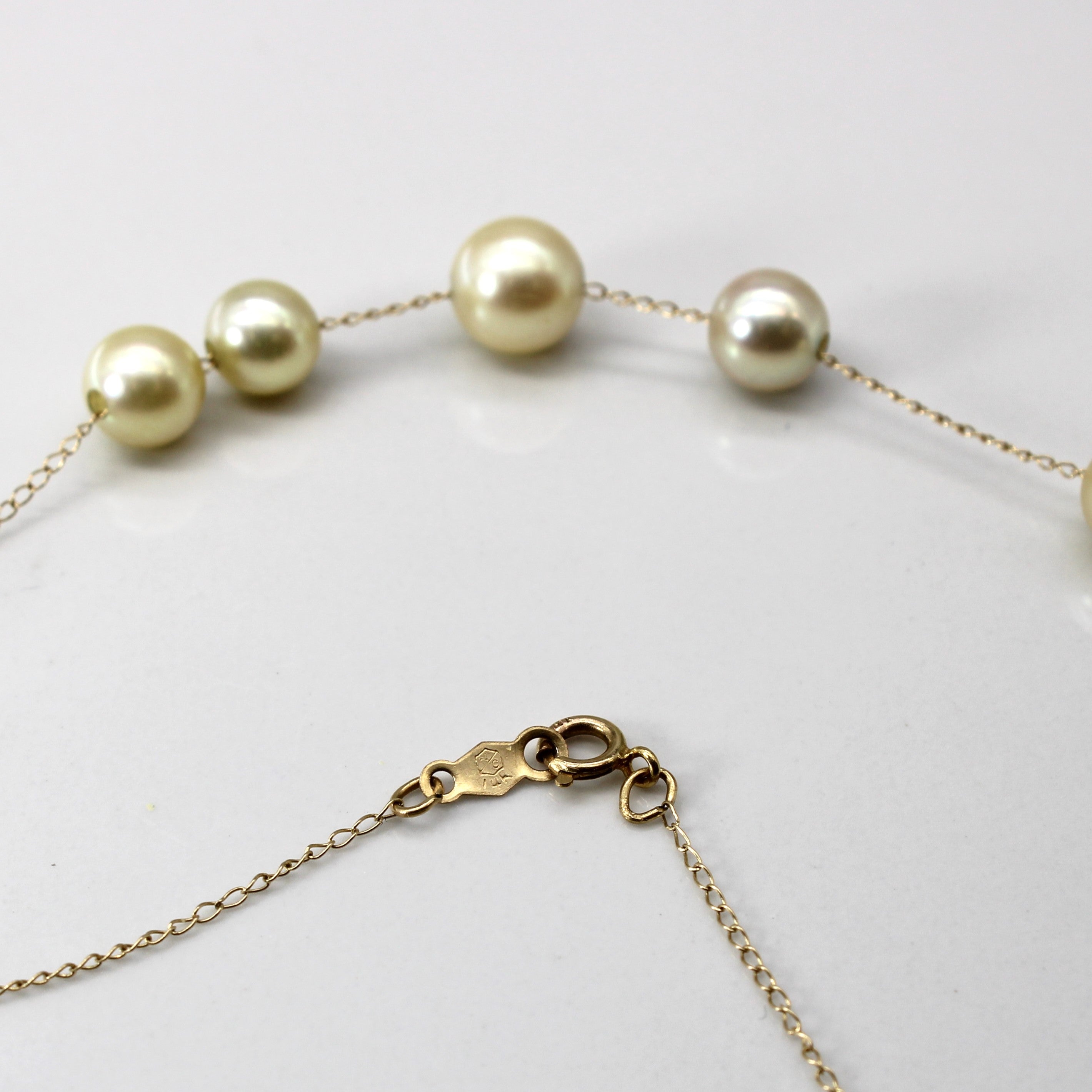 Pearl Gold Necklace | 16"|