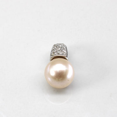 Pearl & Diamond Drop Pendant | 0.05ctw |