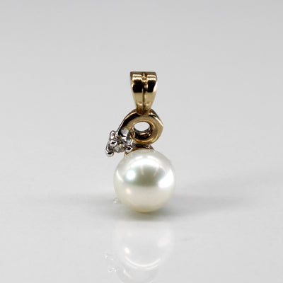 Pearl & Diamond Drop Pendant | 0.02ct |