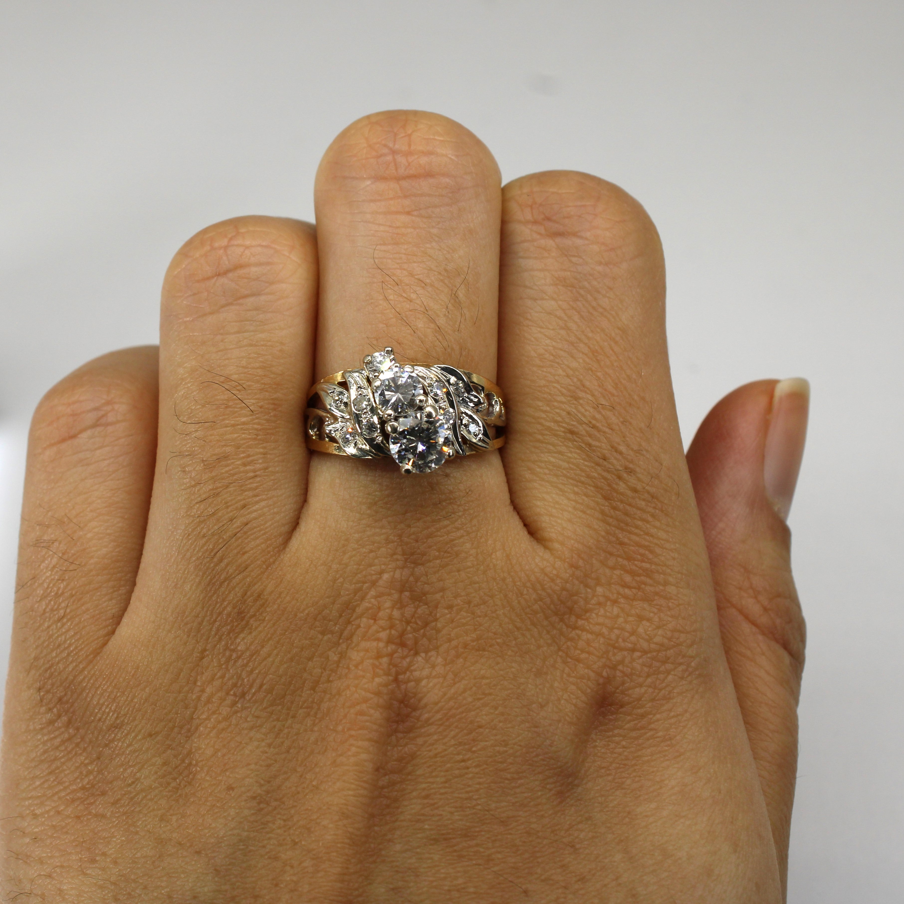 Filigree Diamond Engagement 14k Ring | 1.12ctw | SZ 7 |