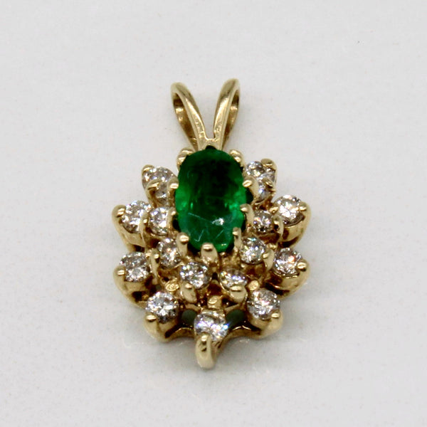 Emerald & Diamond Pendant | 0.20ct, 0.15ctw |