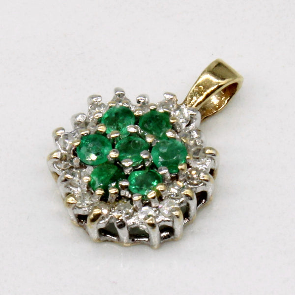 Emerald & Diamond Cluster Pendant | 0.25ctw, 0.10ctw |