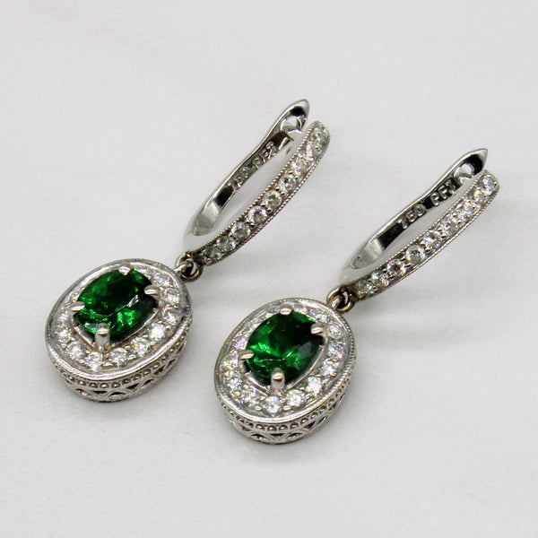 Tsavorite Garnet & Diamond Earrings & Pendant Set | 1.75ctw, 1.00ctw |