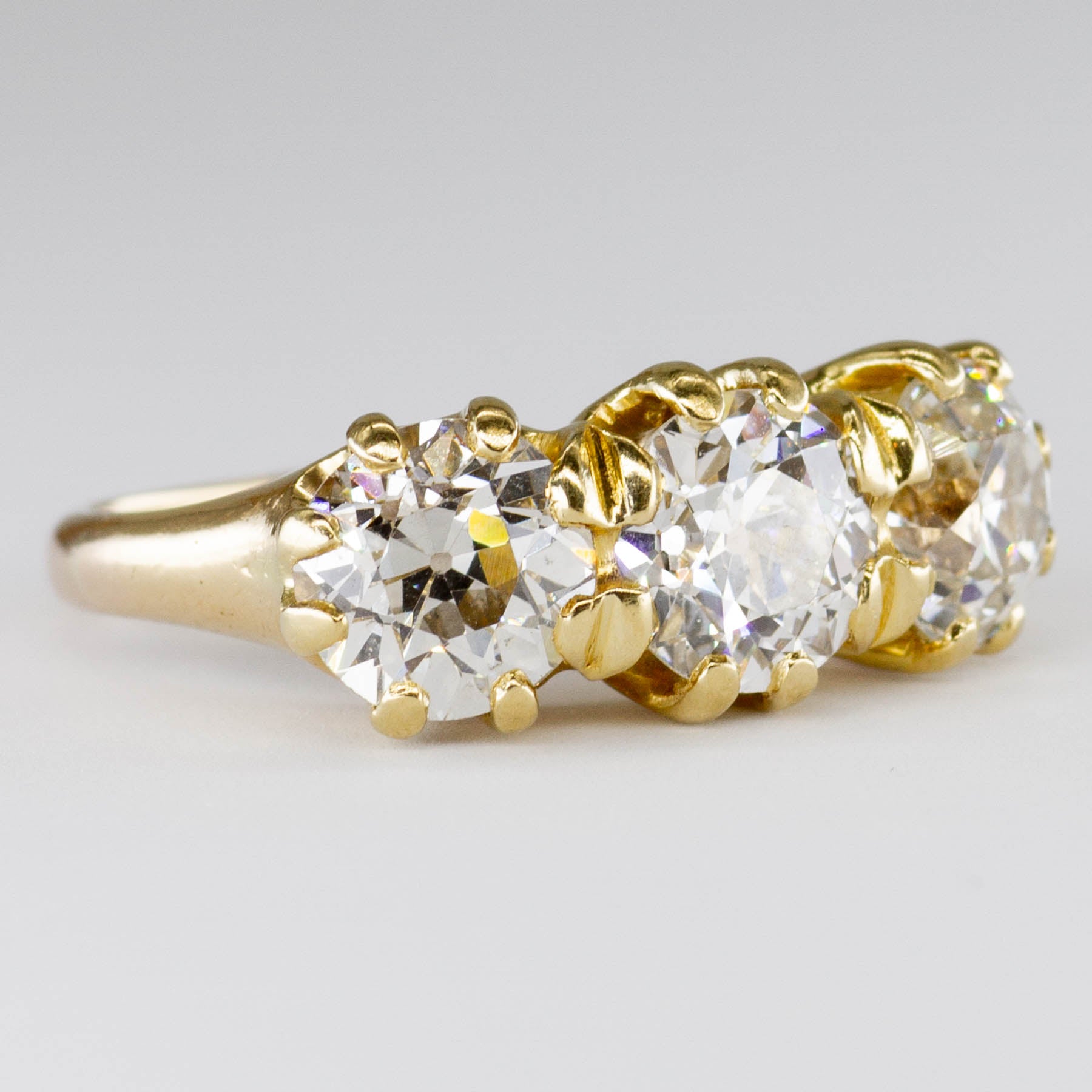 Victorian Old European Cut Stone Diamond Engagement Ring | 3.29 ctw | VS2/SI1, H/I | SZ 6.5 |