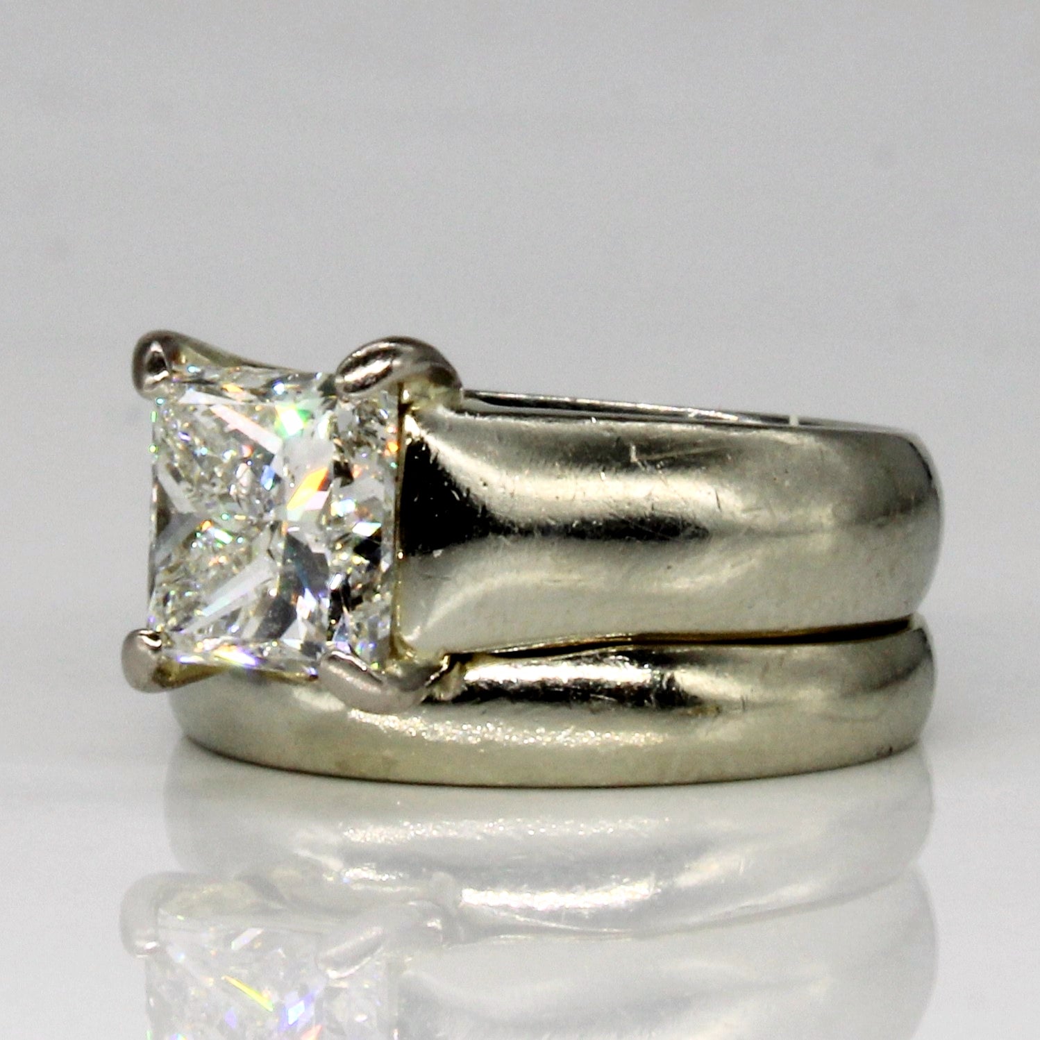 Princess Cut Diamond Wedding Ring Set | 1.60ct | SZ 3.75 |