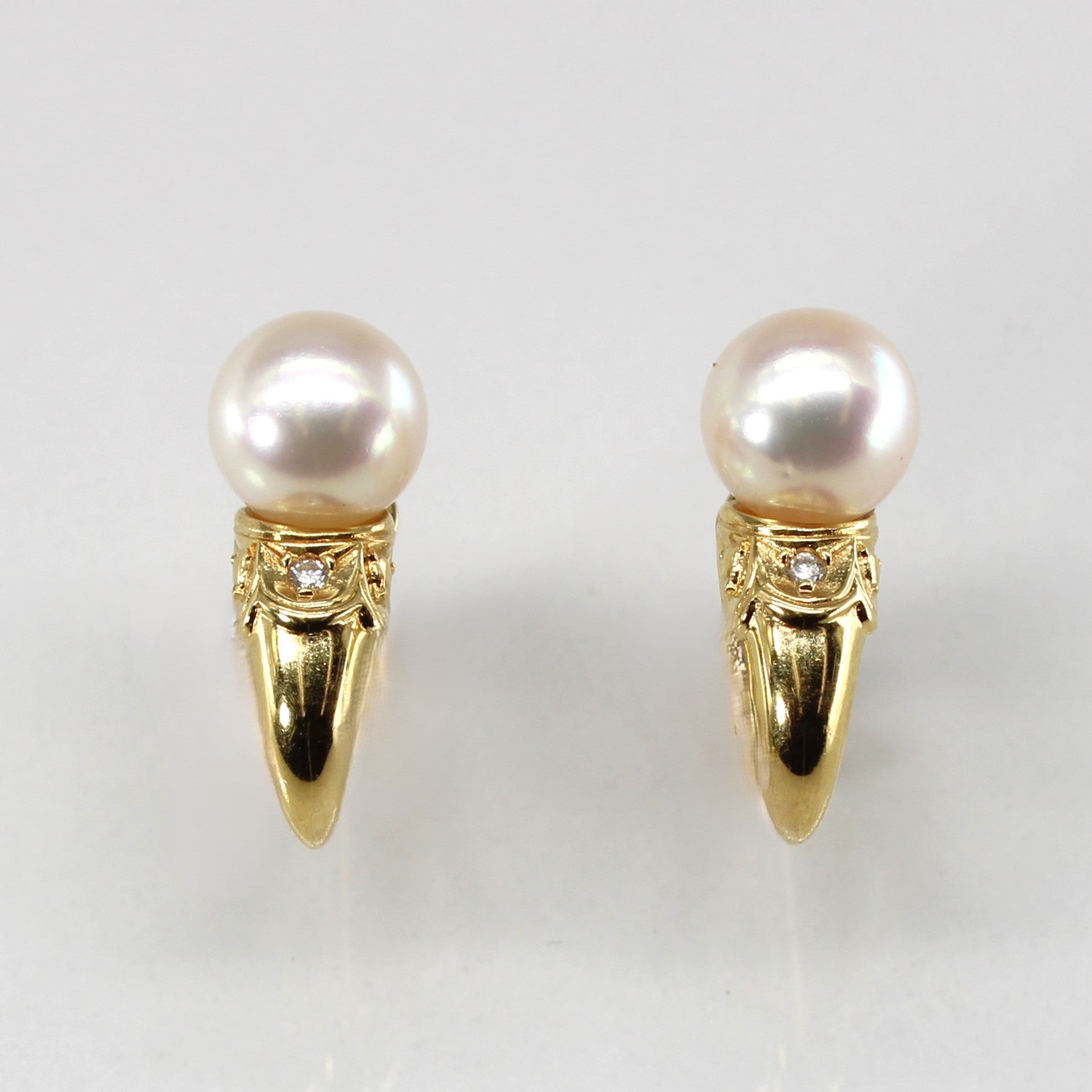 Pearl & Diamond Vintage Earrings | 0.02ctw |