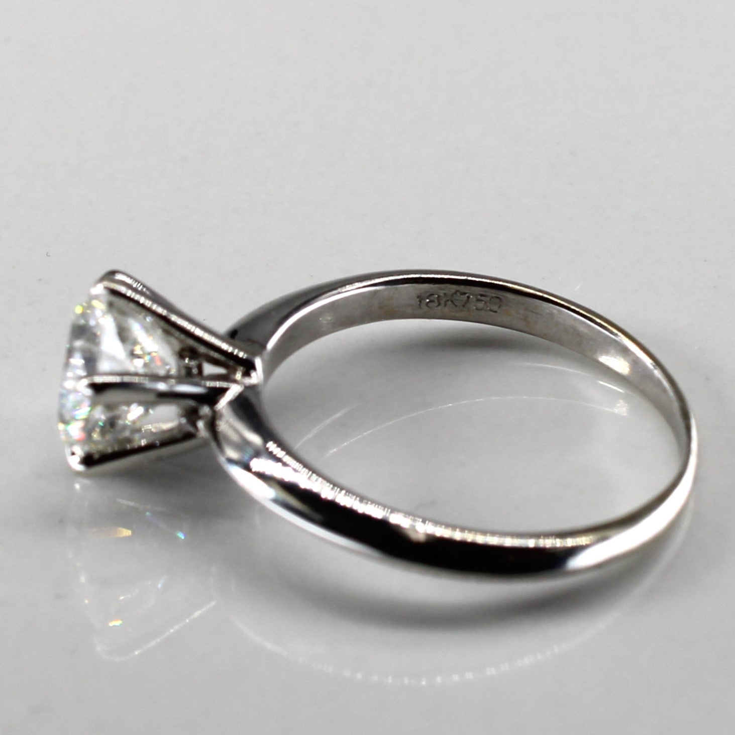 Solitaire Diamond Engagement 18k Ring | 1.22ct VS1 F | SZ 4 |