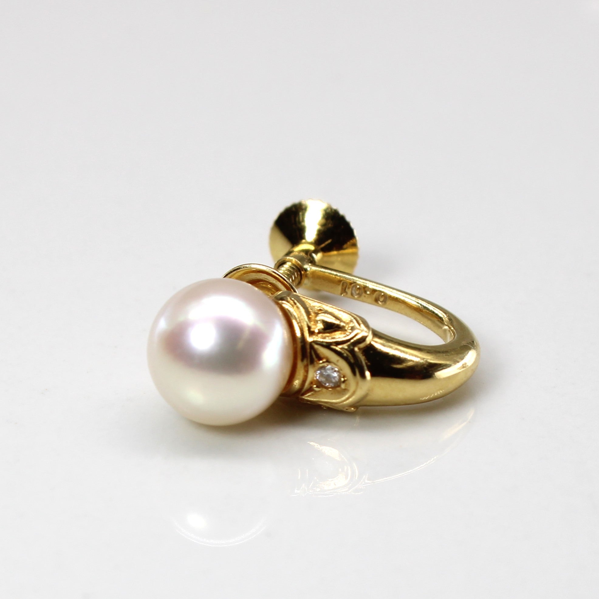 Pearl & Diamond Vintage Earrings | 0.02ctw |