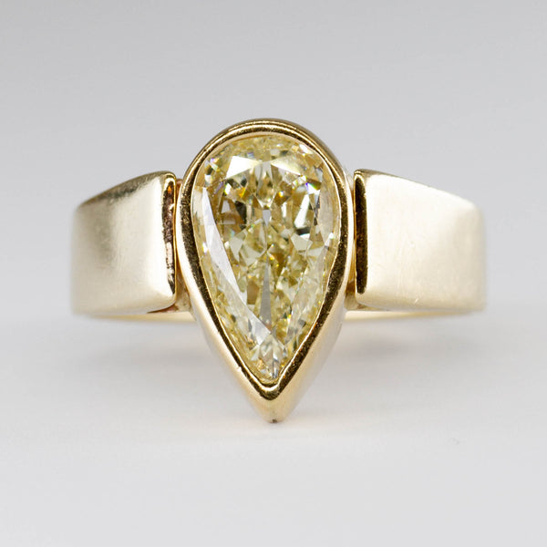 Yellow Pear Cut Diamond Ring | 1.62ct | SI1 Light Yellow | SZ 6.5 |