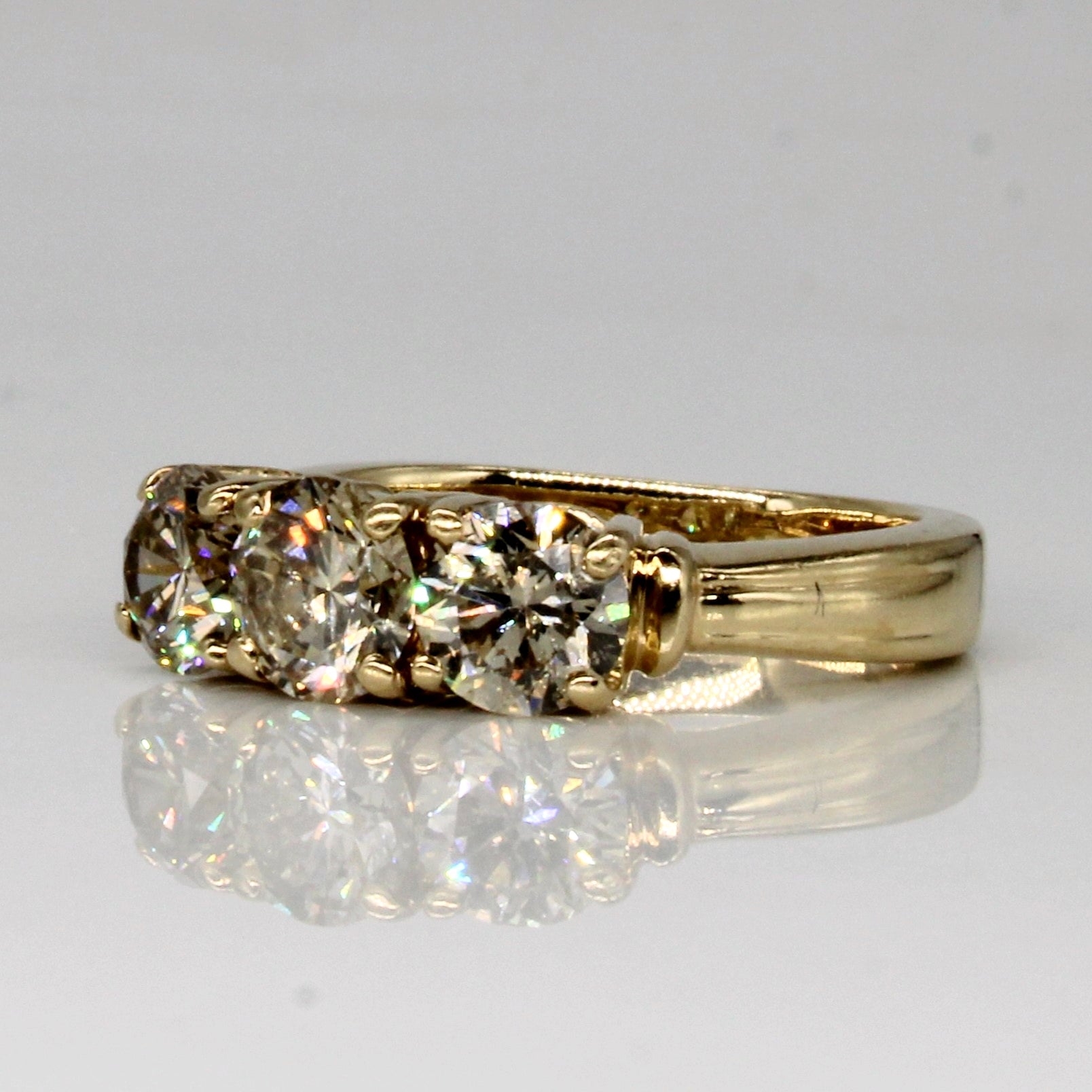 Three Stone Diamond Engagement Ring | 1.56ctw | SZ 4.75 |