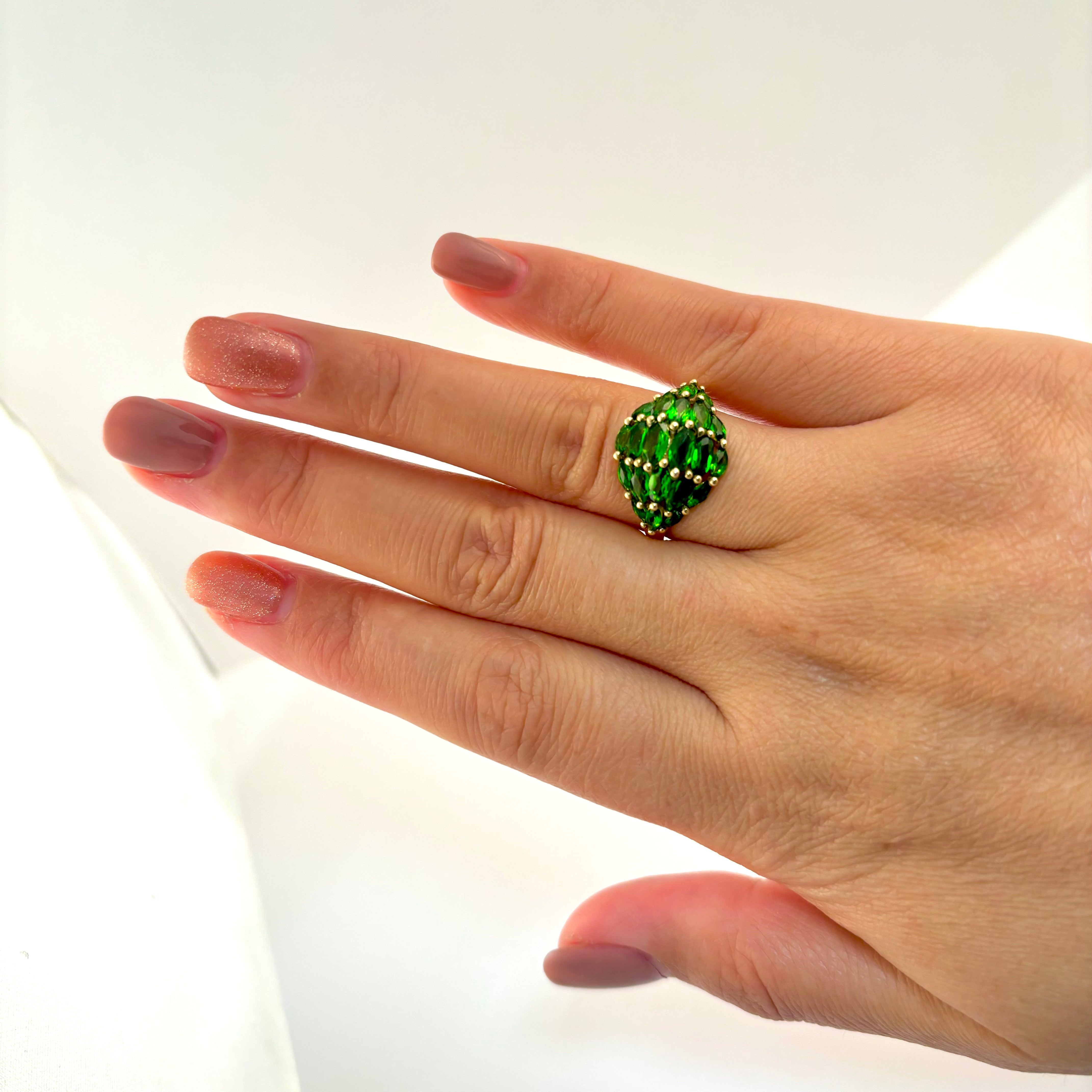 14k Yellow Gold Tsavorite Ring | 2.66ctw | Size 7.75