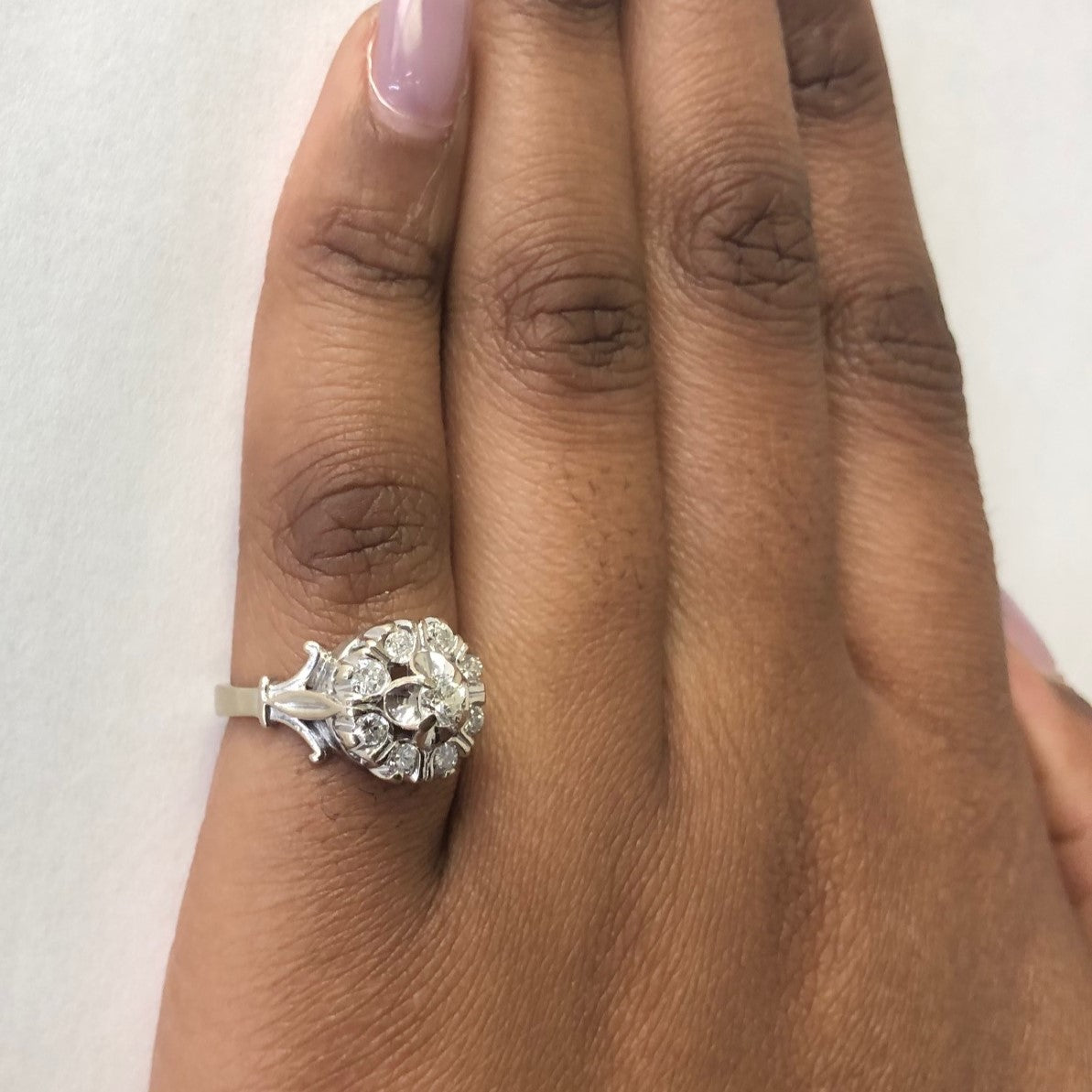 Ornate Diamond Cluster Ring | 0.58ctw | SZ 7 |