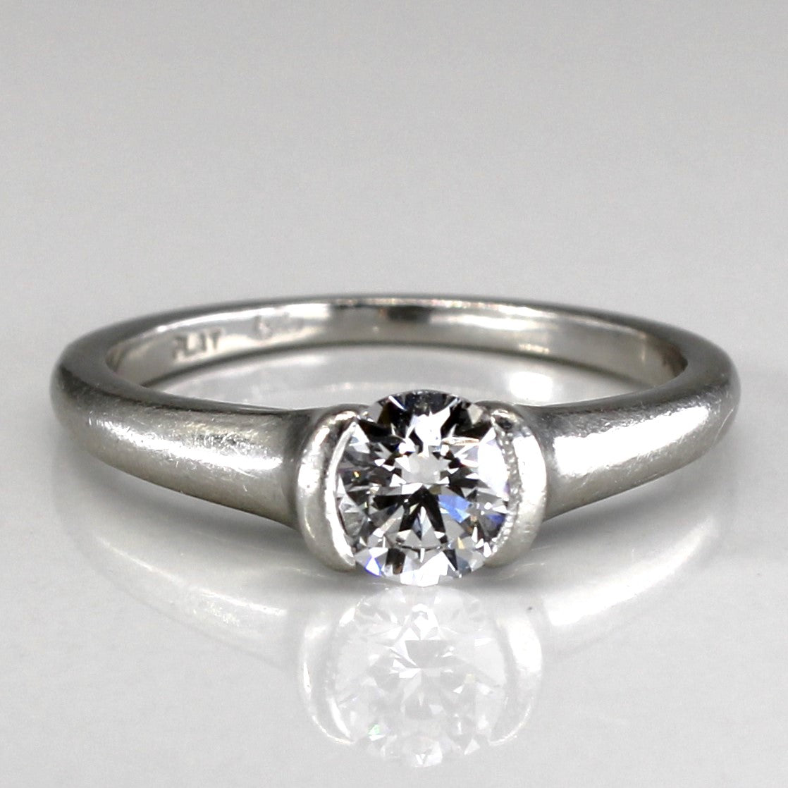 Semi Bezel Solitaire Diamond Engagement Ring | 0.70ct VS2 E | SZ 7.25 |