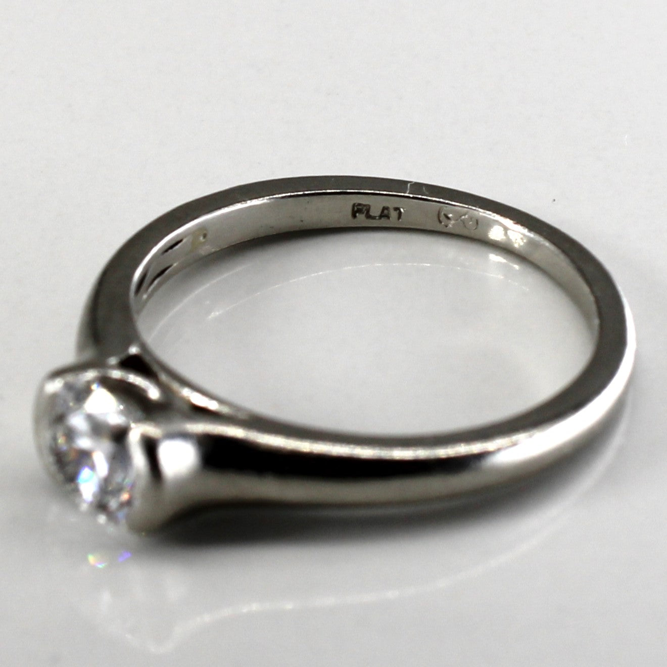 Semi Bezel Solitaire Diamond Engagement Ring | 0.70ct VS2 E | SZ 7.25 |