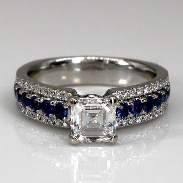 Diamond & Sapphire Engagement Ring | 1.65ctw VS1 F | SZ 6.25 |