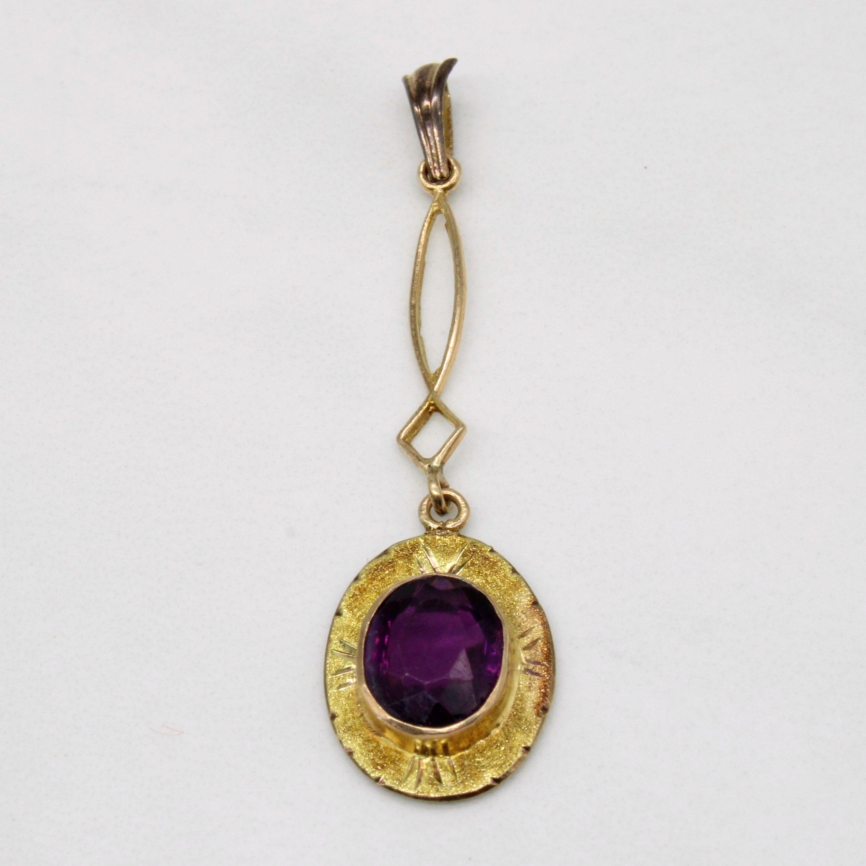 Purple Glass Drop Pendant | 1.10ct |