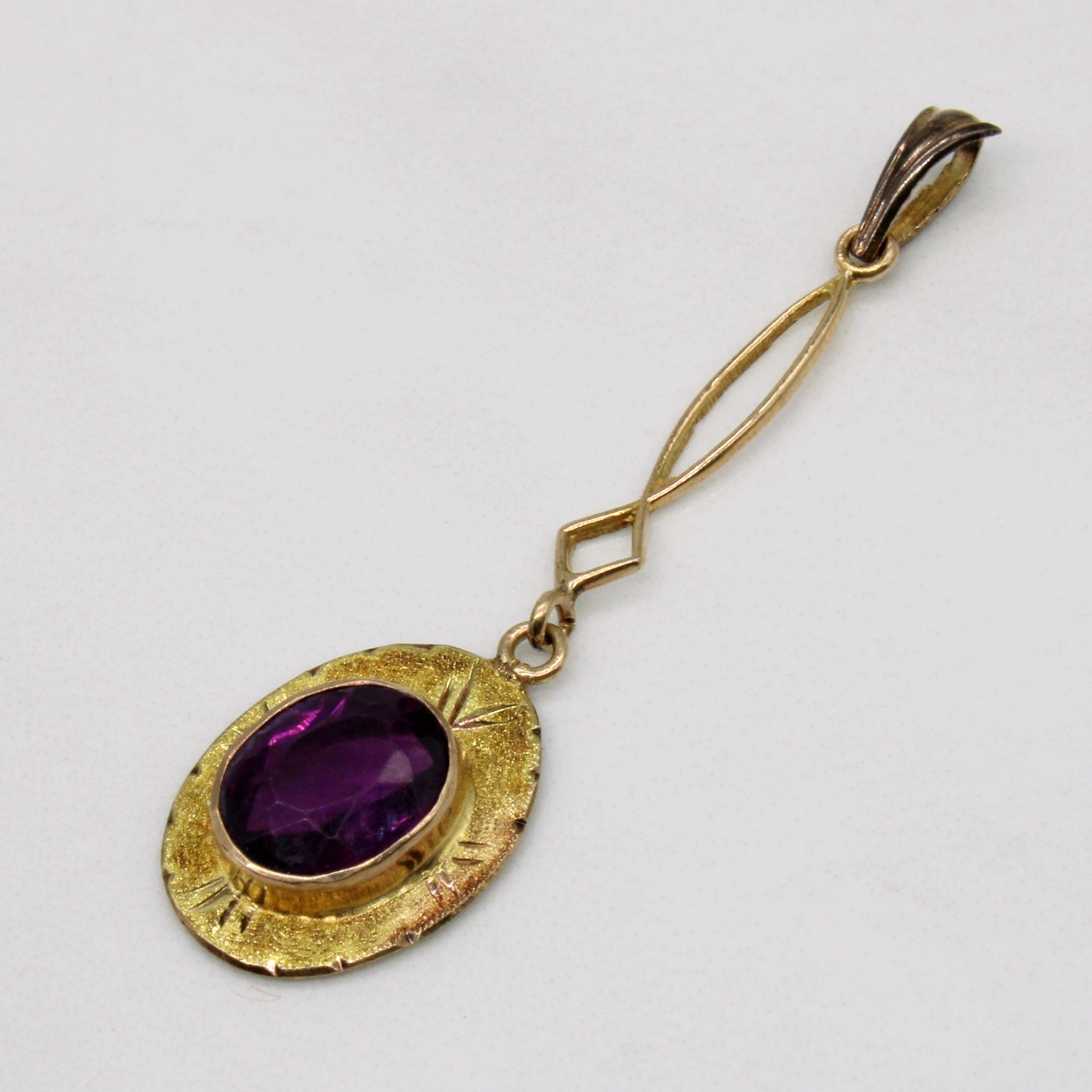 Purple Glass Drop Pendant | 1.10ct |