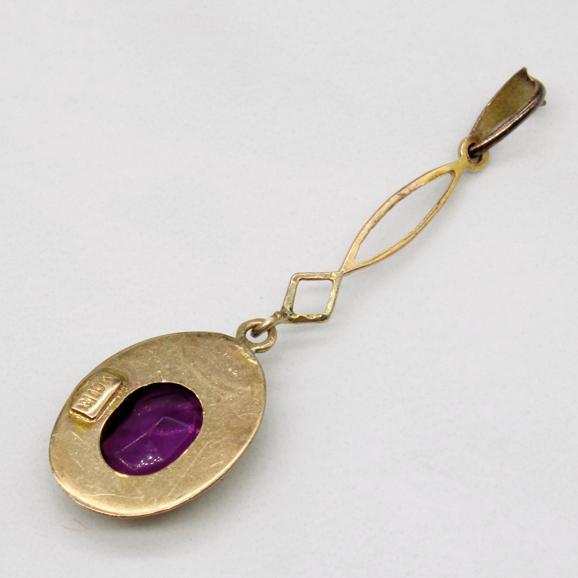 Purple Glass Drop Pendant | 1.10ct |