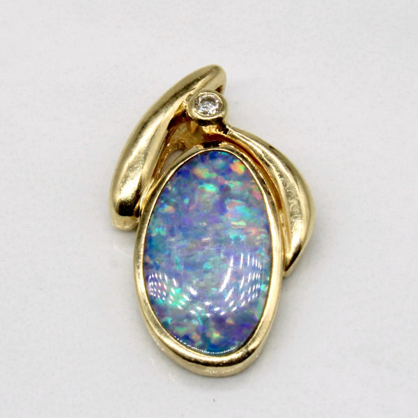 Boulder Opal & Diamond Pendant | 1.75ct, 0.02ct |