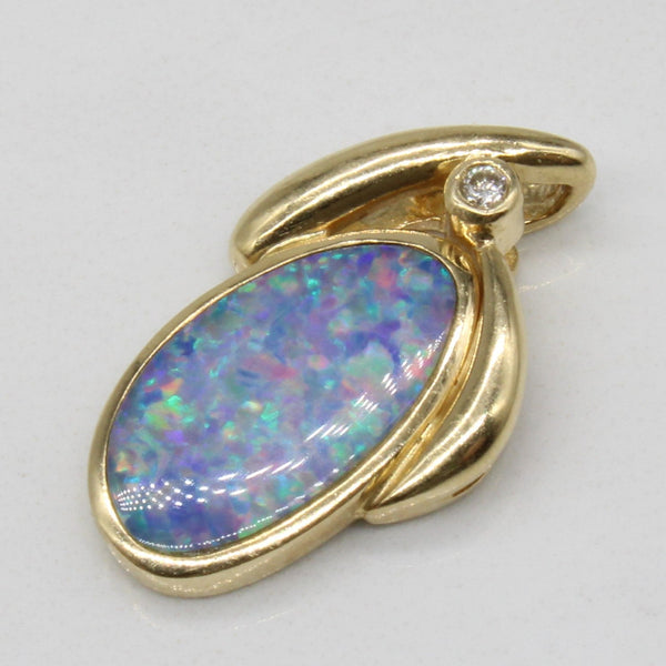 Boulder Opal & Diamond Pendant | 1.75ct, 0.02ct |