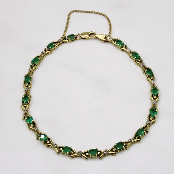 Emerald & Diamond Bracelet | 2.00ctw, 0.05ctw | 7