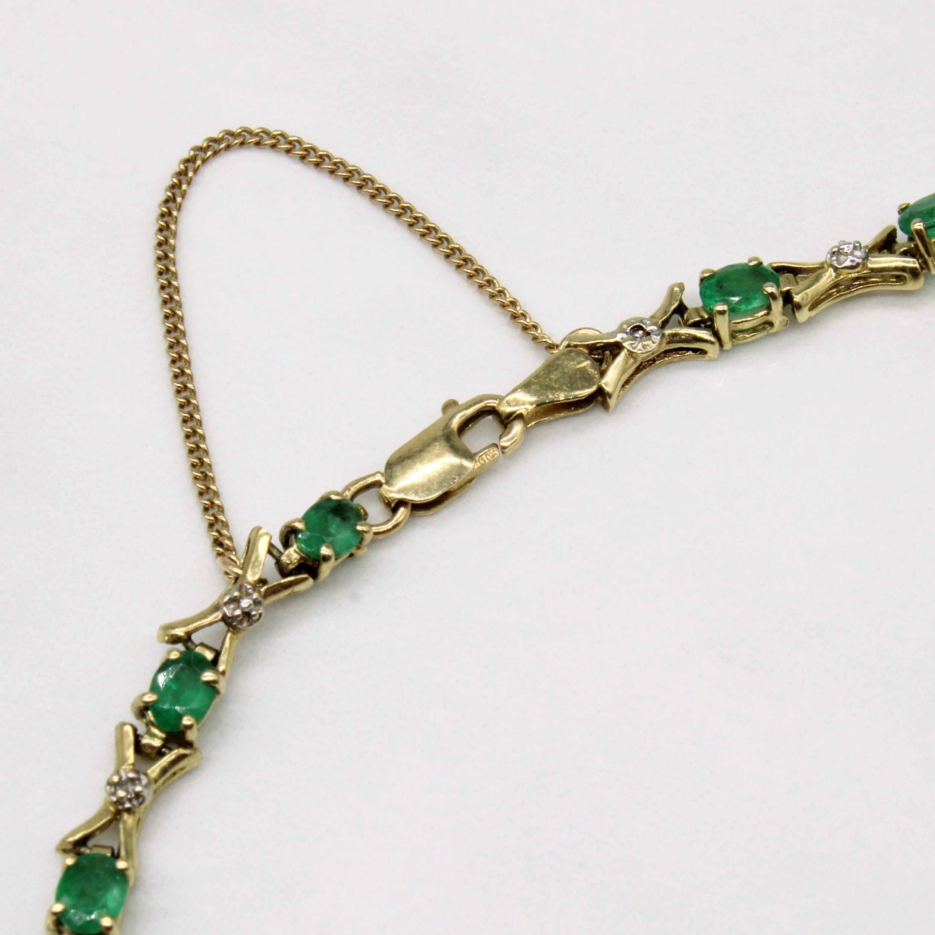Emerald & Diamond Bracelet | 2.00ctw, 0.05ctw | 7" |