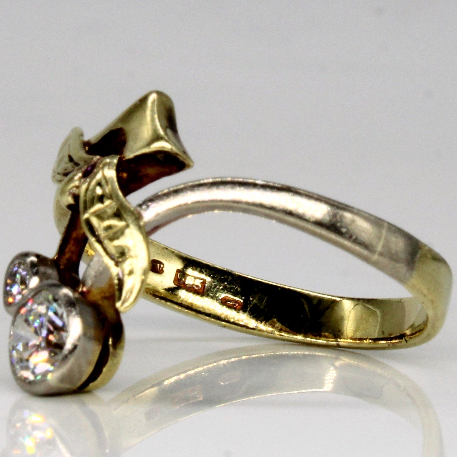 Vintage Hallmarked Cherry Design Diamond Ring | 0.55ctw | SZ 8.5 |