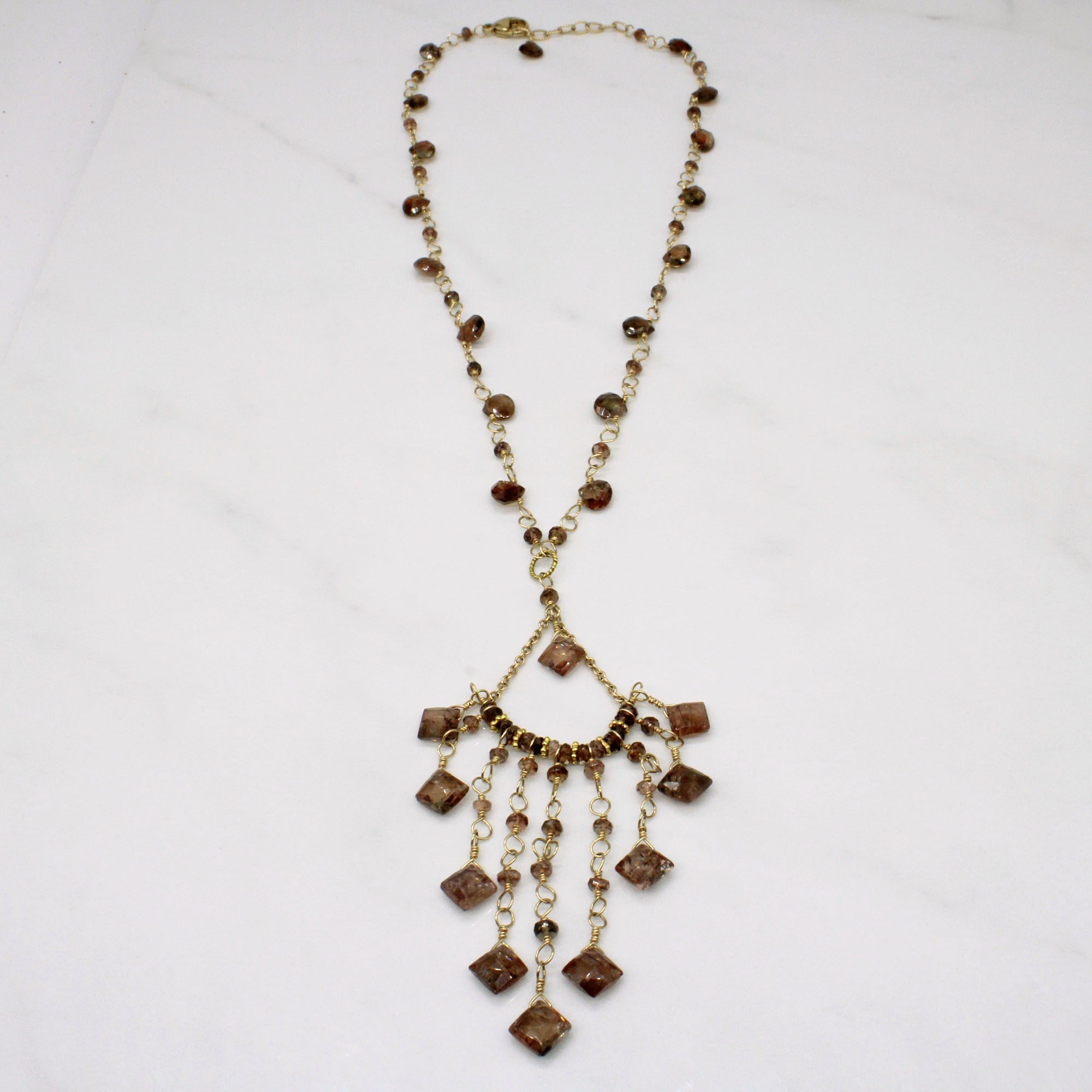 Vintage Smokey Quartz Bead Necklace | 20.00ct | 16