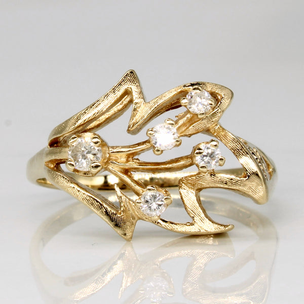 Diamond Leaf Ring | 0.17ctw | SZ 7.25 |