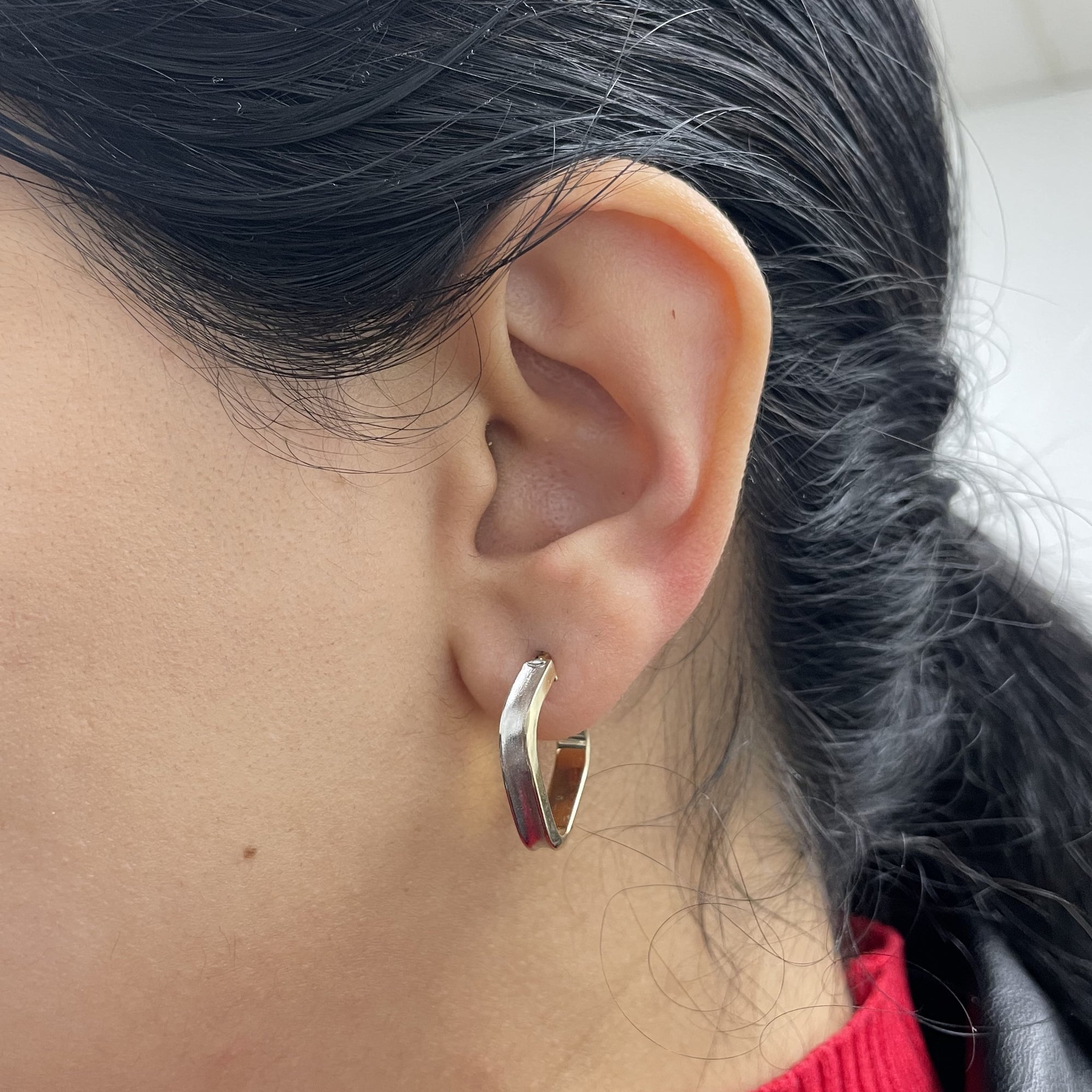 Two Tone Gold Hoop Earrings