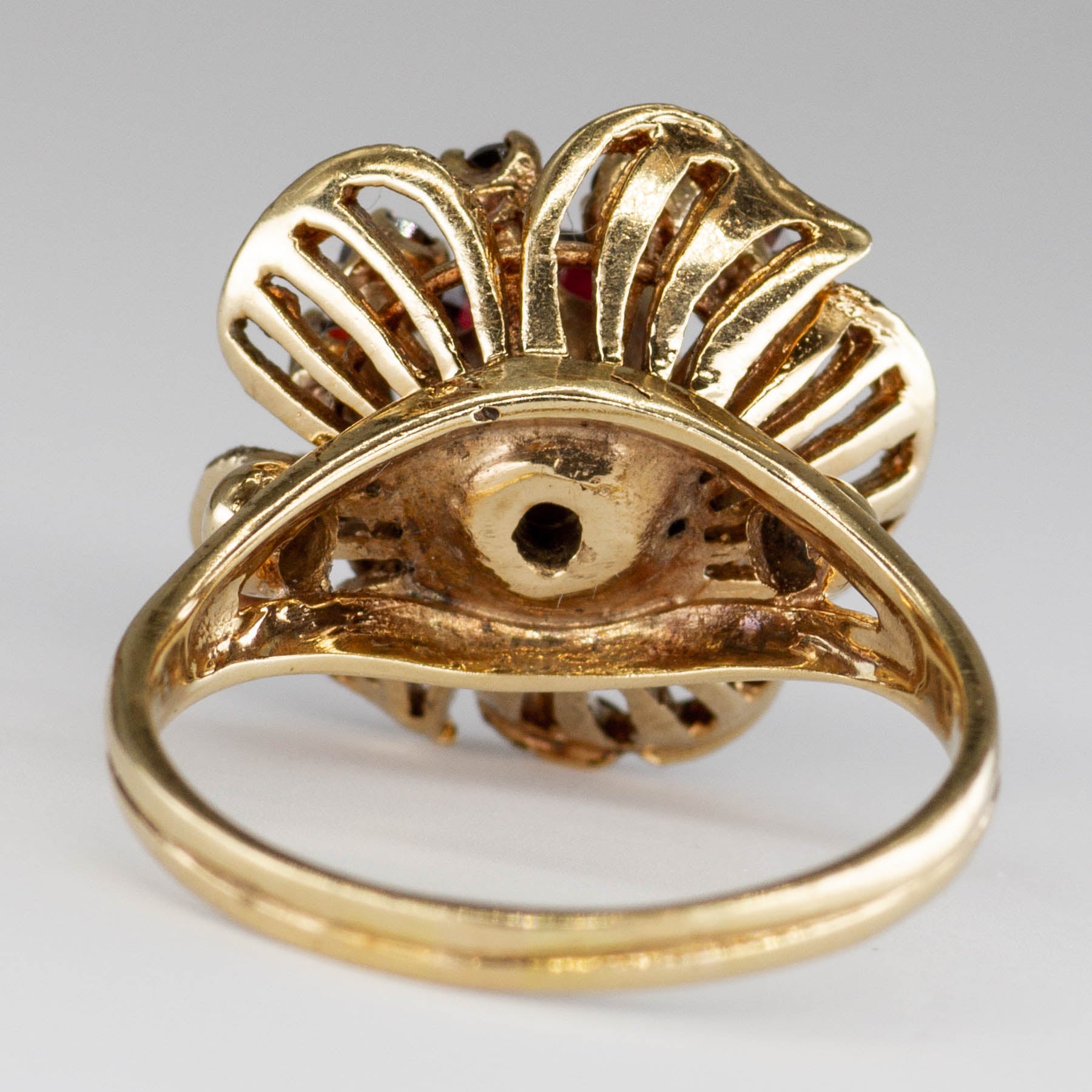 Garnet Cluster 10K Gold Ring | 1.3 ctw | SZ 8.75 |