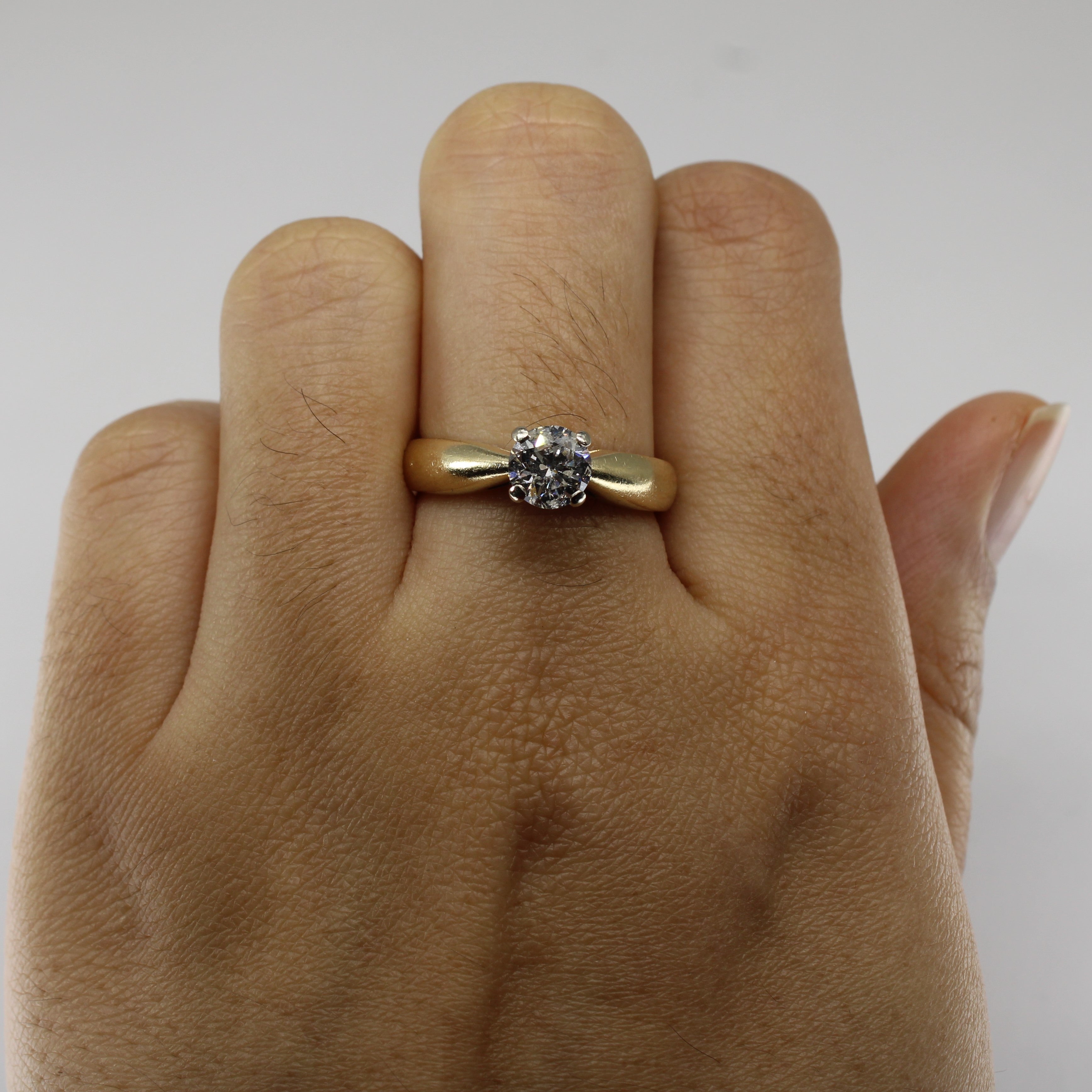 Solitaire Diamond Yellow Gold Engagement Ring | 1.00ct I2 G/H | SZ 7.75 |