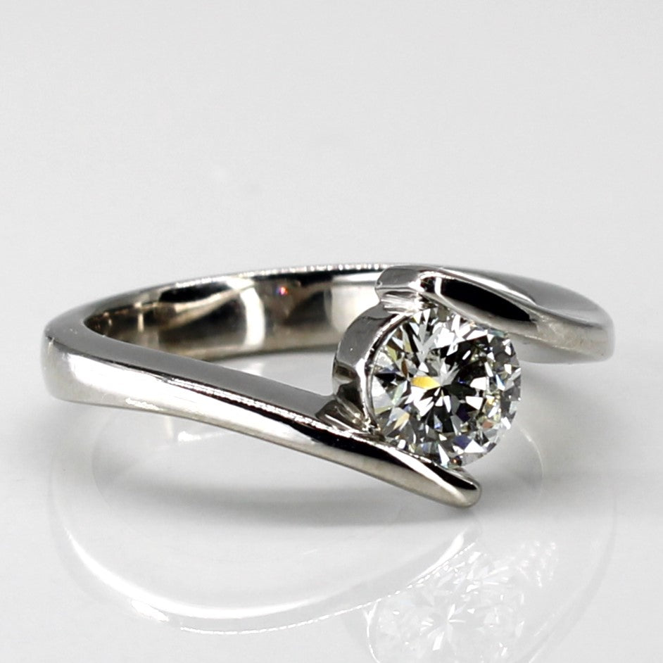 Bypass Solitaire Diamond Engagement Ring | 0.61ct SI2 I | SZ 5.25 |