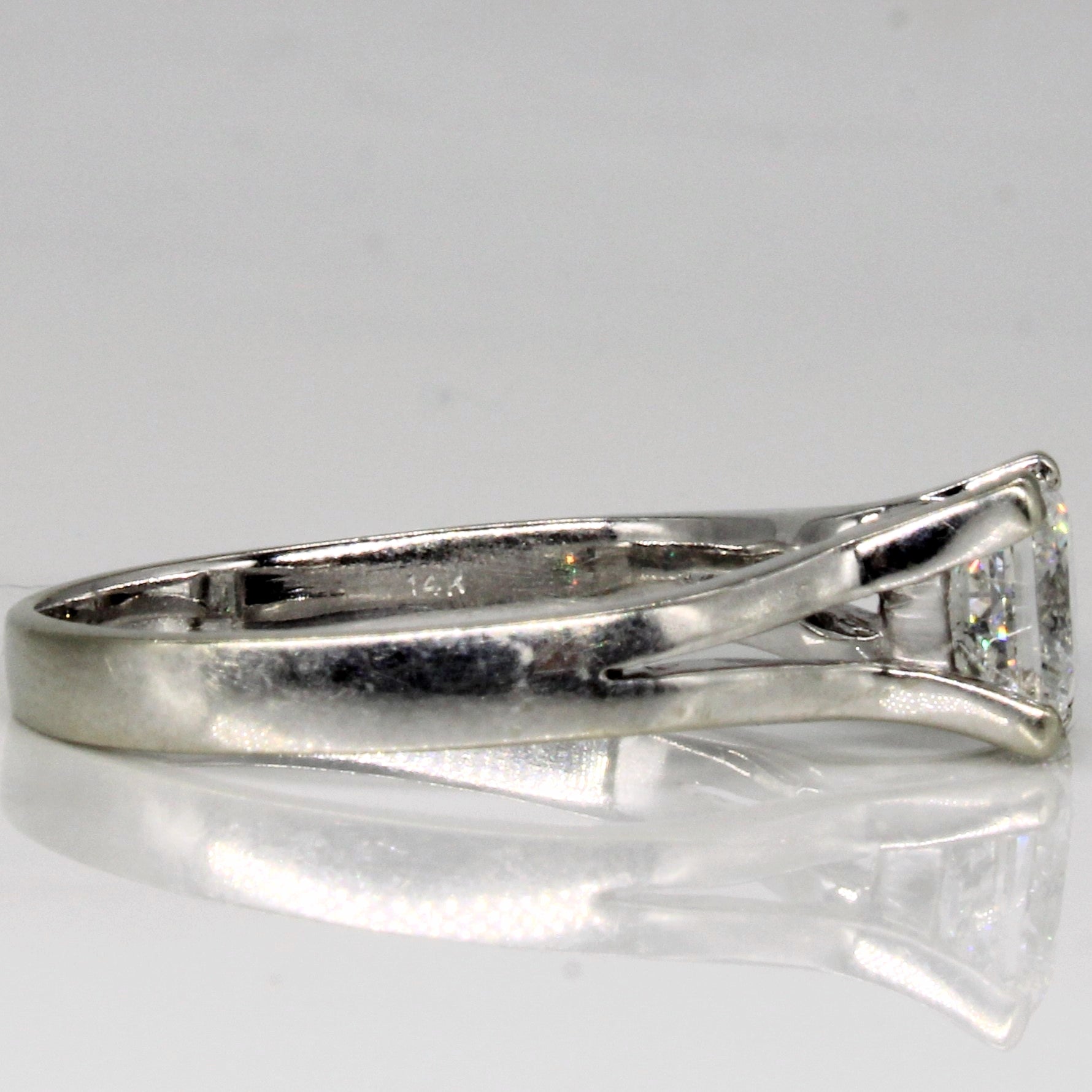 Bague de fiançailles en diamant taille princesse certifié IGI | 1,20 ct | Taille 8,5 | 