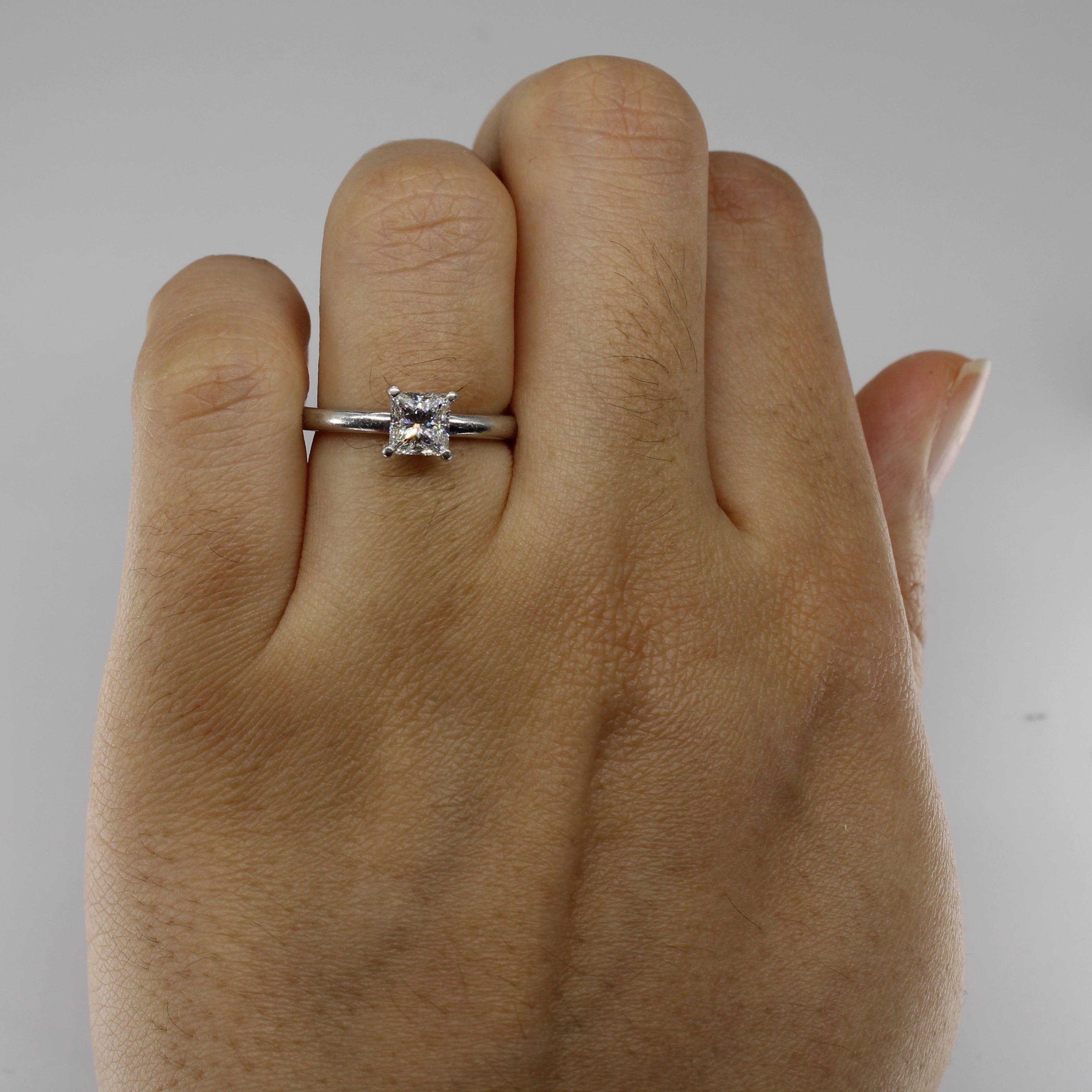 Solitaire Princess Diamond Ring | 0.71ct VVS2 F | SZ 5 |