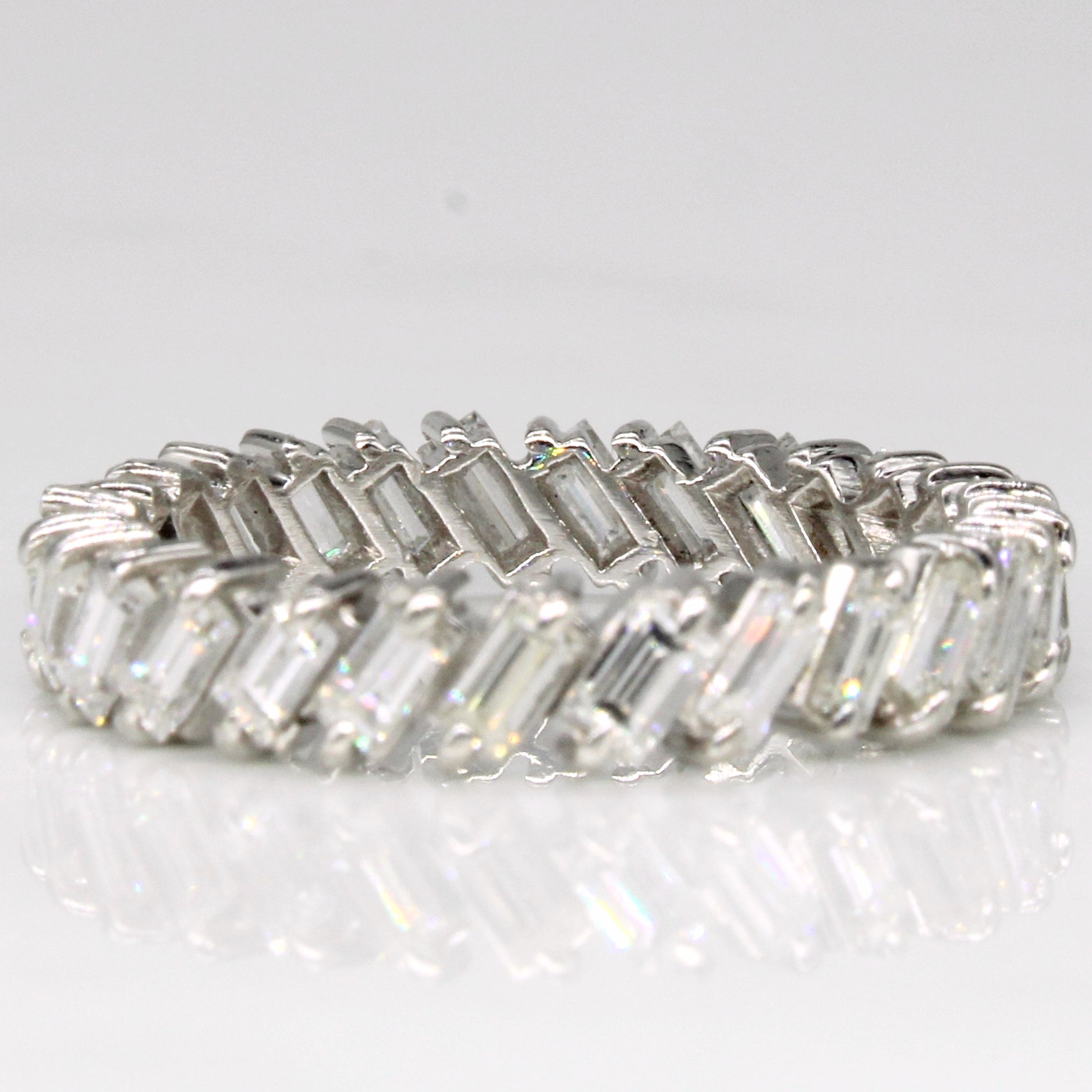 Vintage Baguette Cut Diamond Eternity Ring | 2.70ctw VS1/2 H/I | SZ 8.25 |