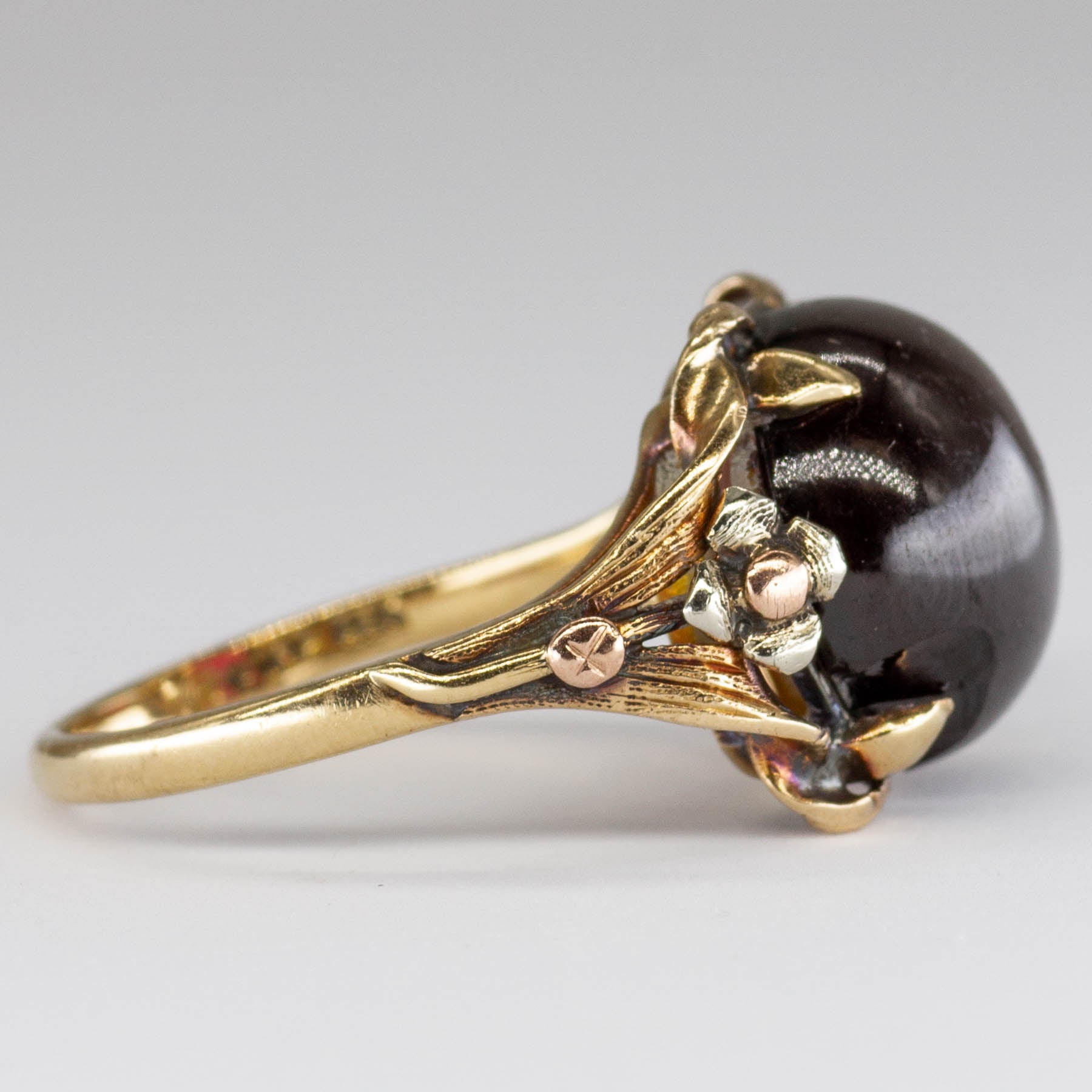 Garnet Cabochon 14k Gold Ring | 8.6 ctw | SZ 6.75 |