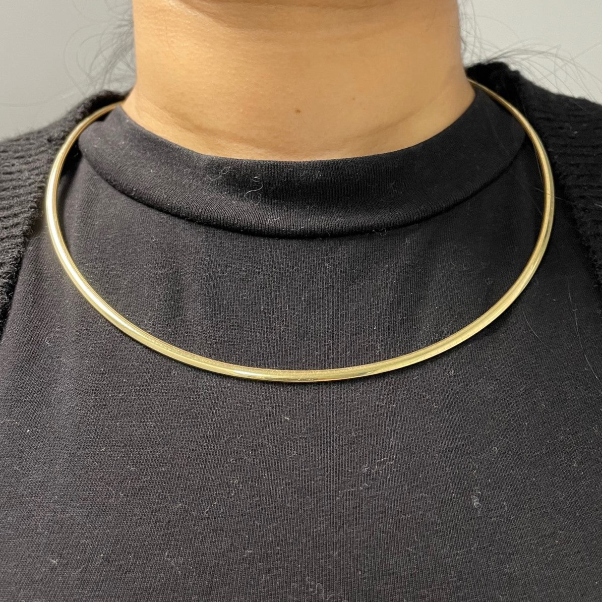 Yellow Gold Omega Necklace | 19"|