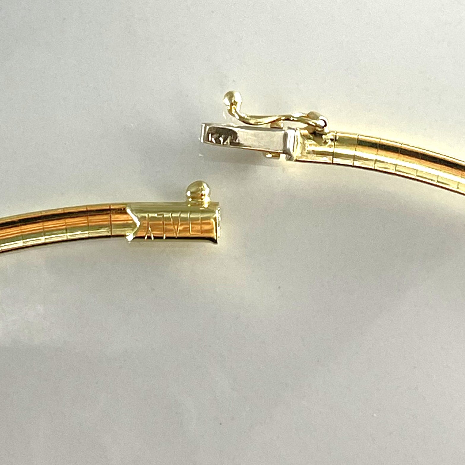 Yellow Gold Omega Necklace | 19"|
