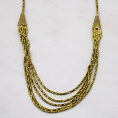18k Yellow Gold Tiered Necklace | 15