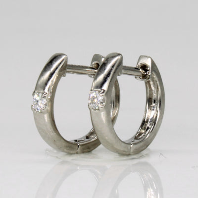 Solitaire Diamond Hoop Earrings | 0.04ctw |