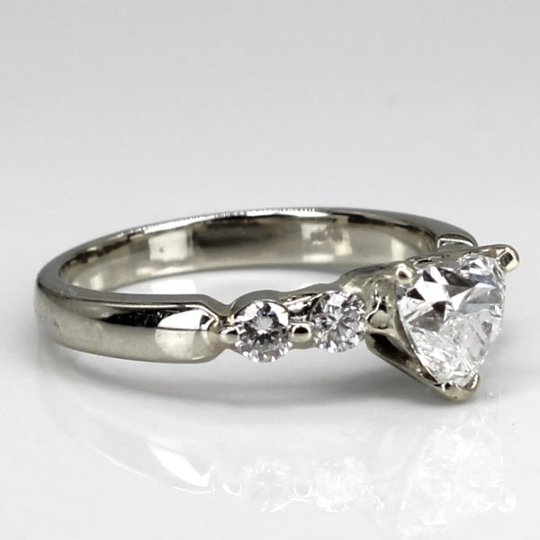 Heart Diamond Engagement Ring | 0.92ctw | SZ 4.5 |