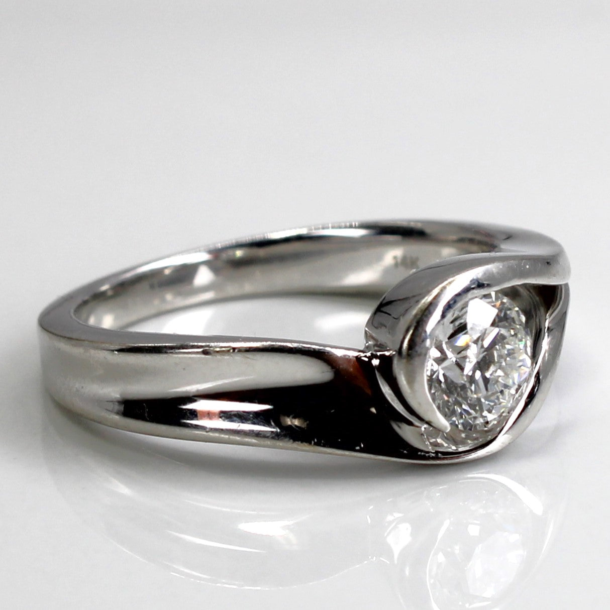 Canadian Diamond Semi Bezel Diamond Engagement Ring | 0.60ct I1 F | SZ 6.5 |