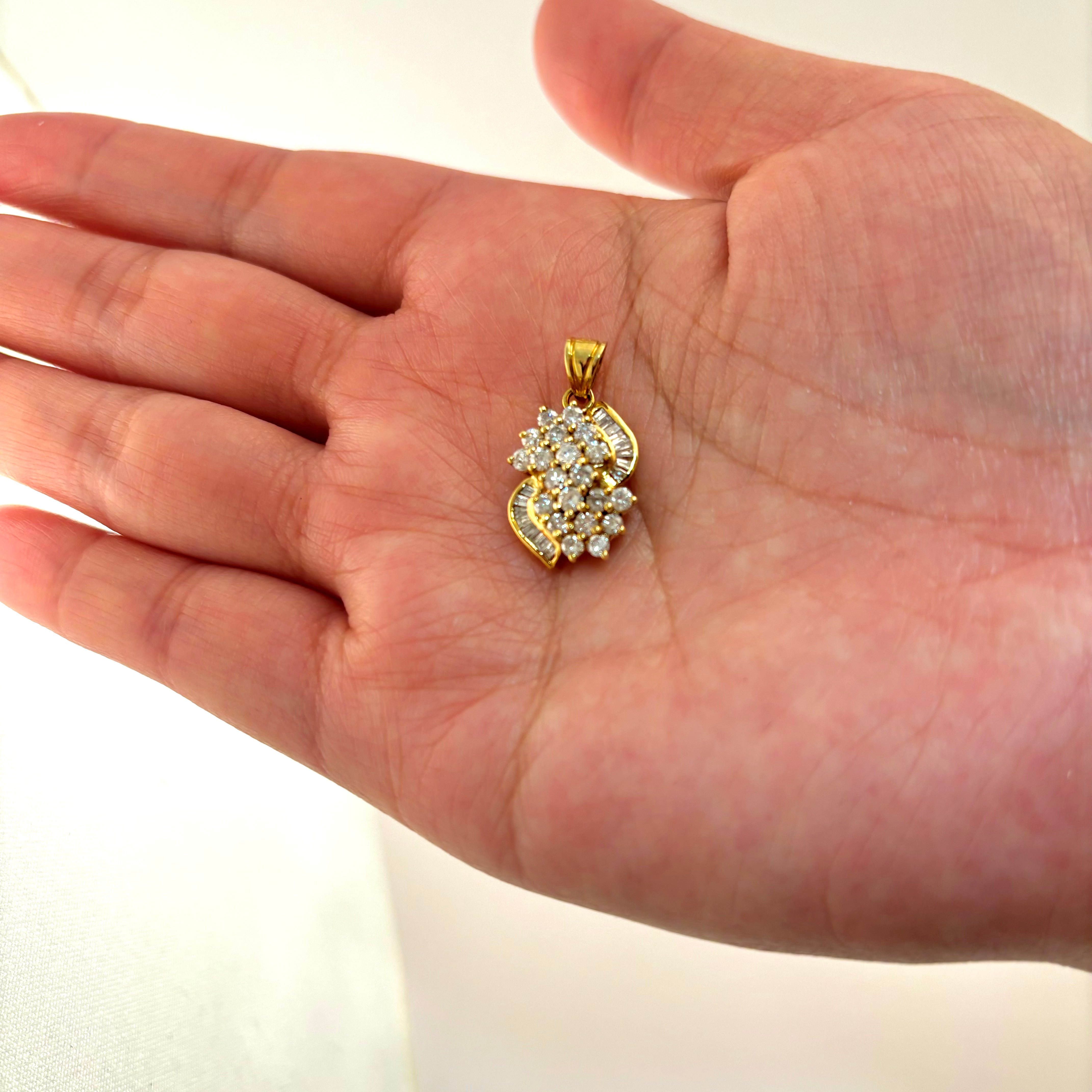 14k Yellow Gold Diamond Pendant | 1.10ctw |