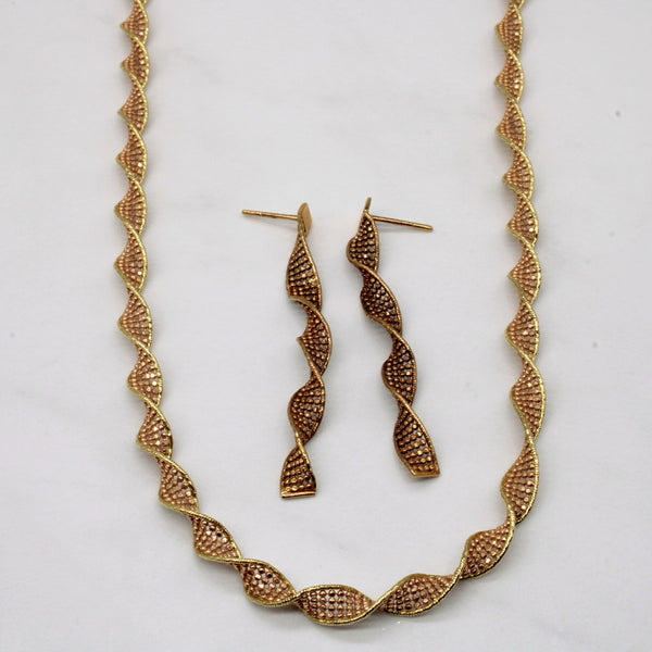 18k Rose Gold Chain & Earring Set | 19
